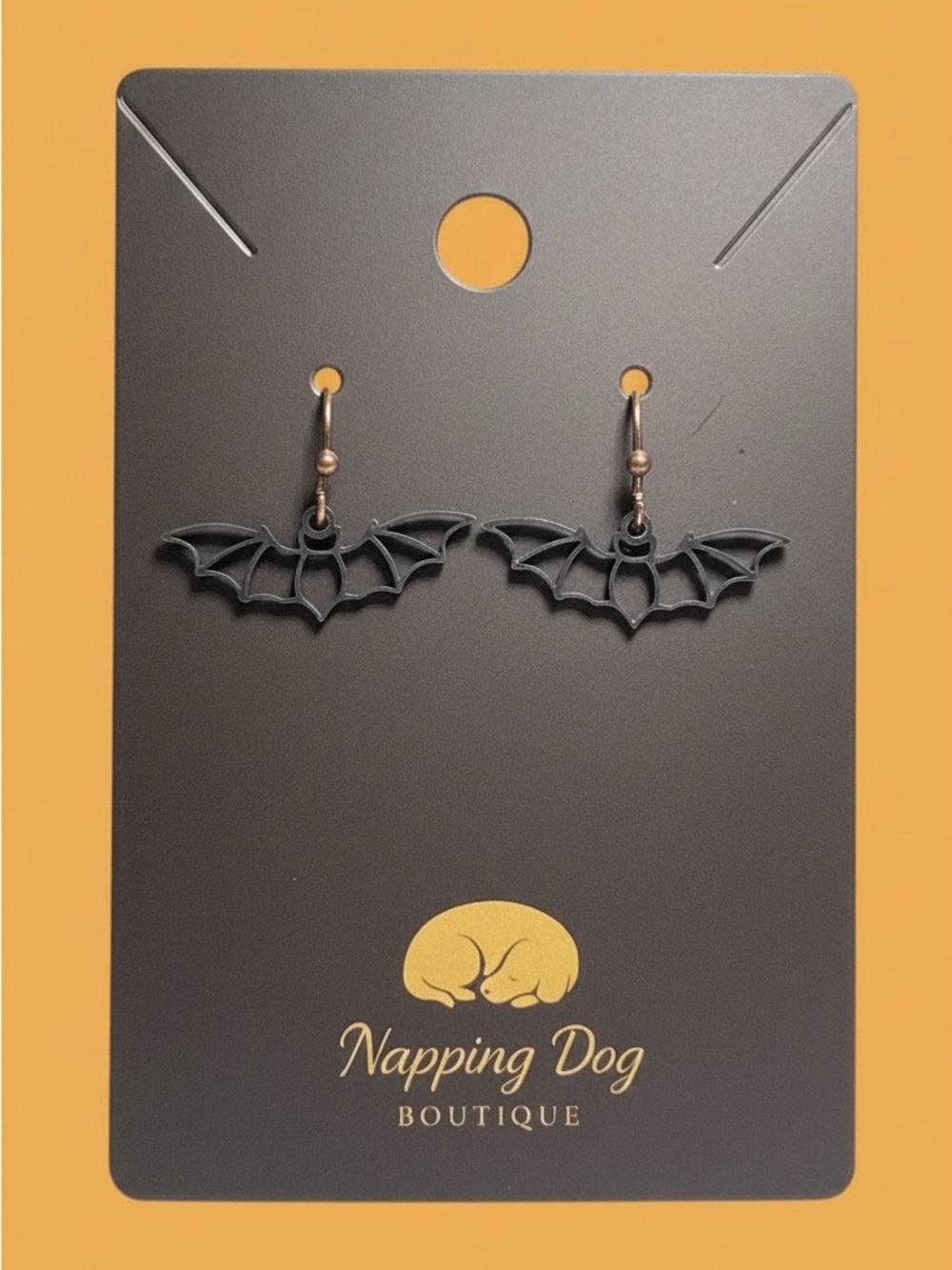 Antique Bronze Bat Wing Drop Earrings